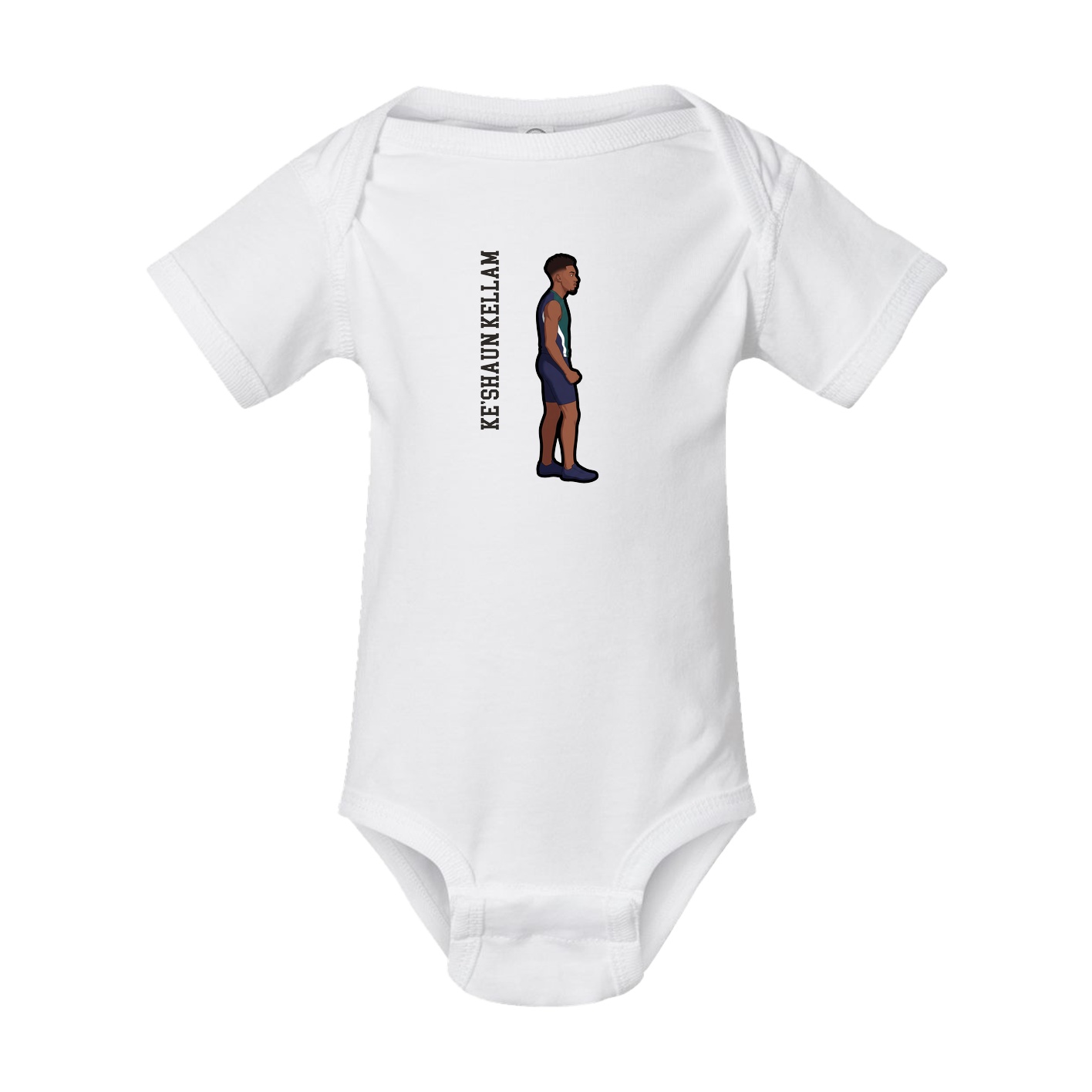 Baby Onesie — Name Vertical in White