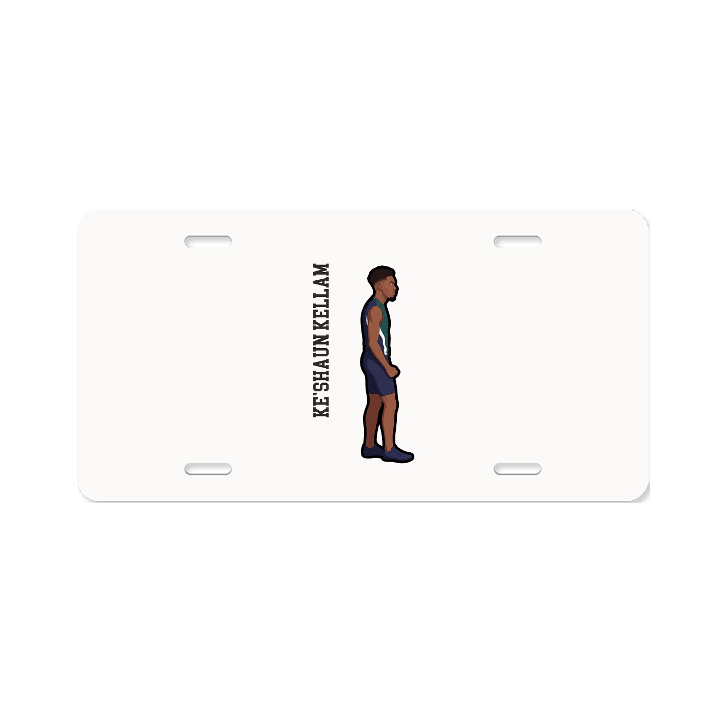 License Plate — Name Vertical in Classic