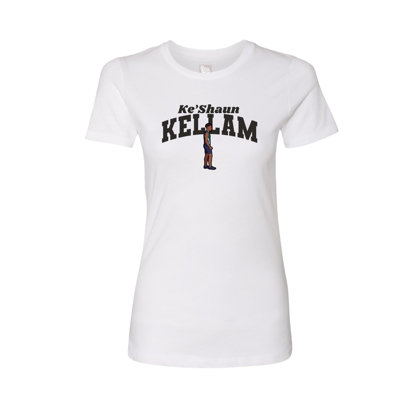 Fitted Women's Tee — Signature Arch in White