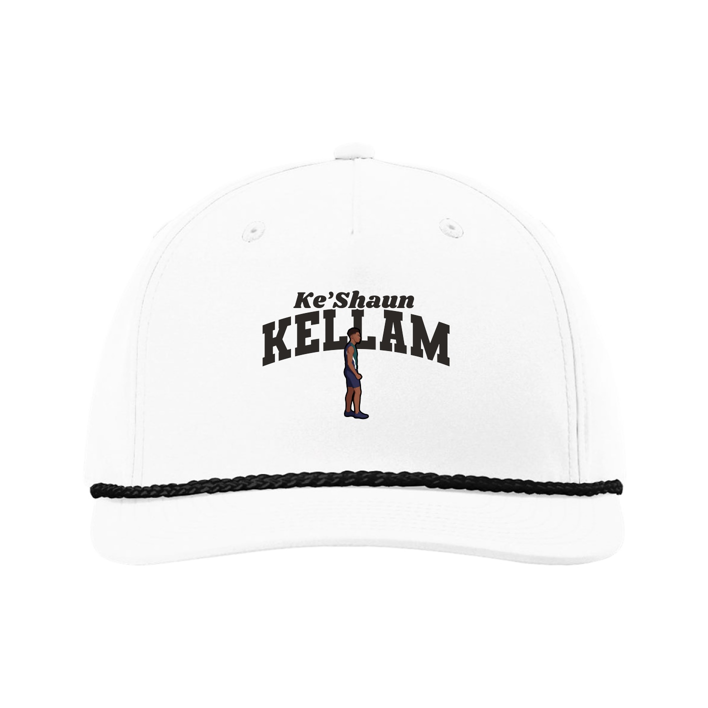 Five-Panel Classic Rope Cap — Signature Arch in White