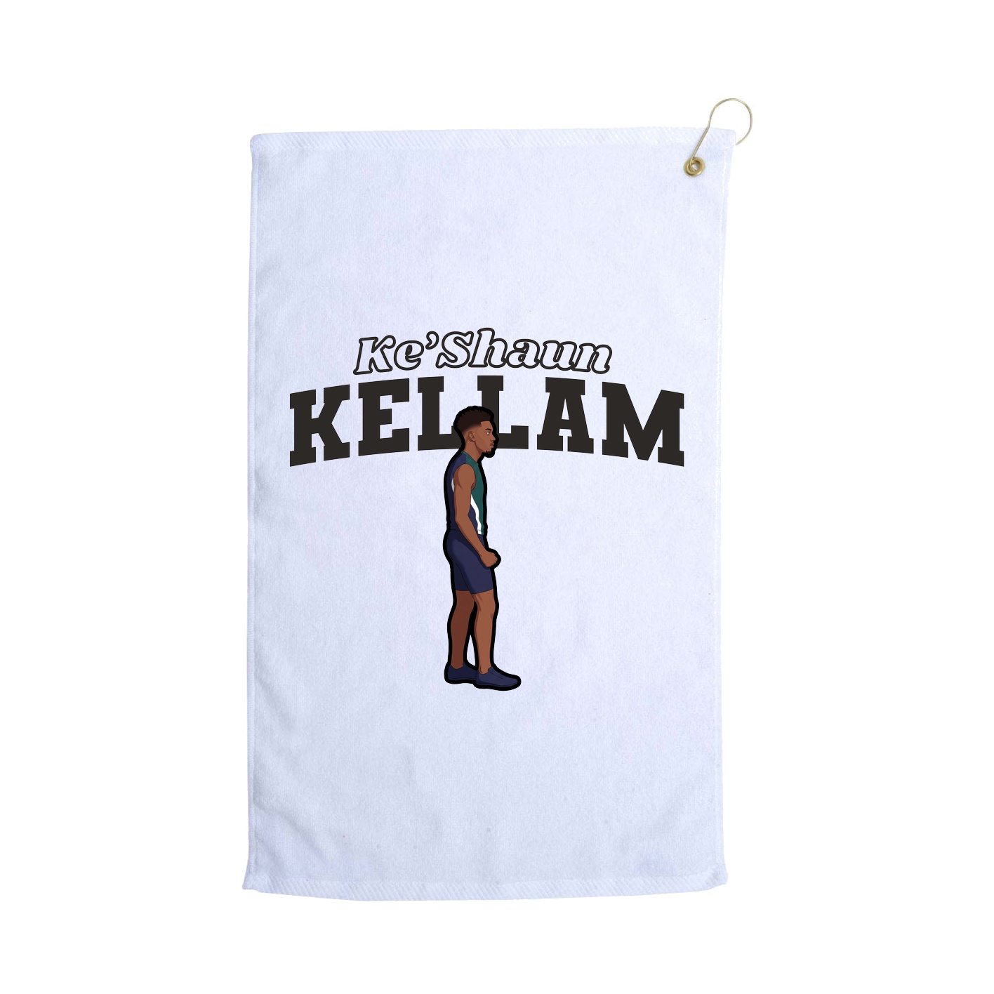 Golf Towel — Name Arch in White