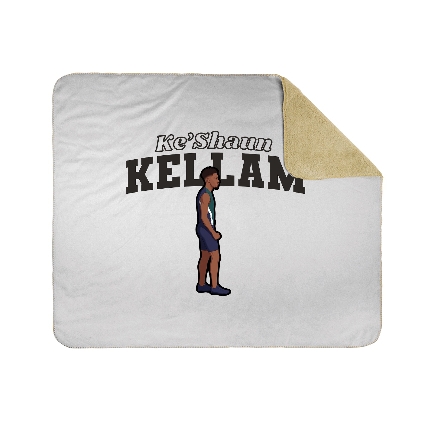 Throw Blanket — Name Arch in White