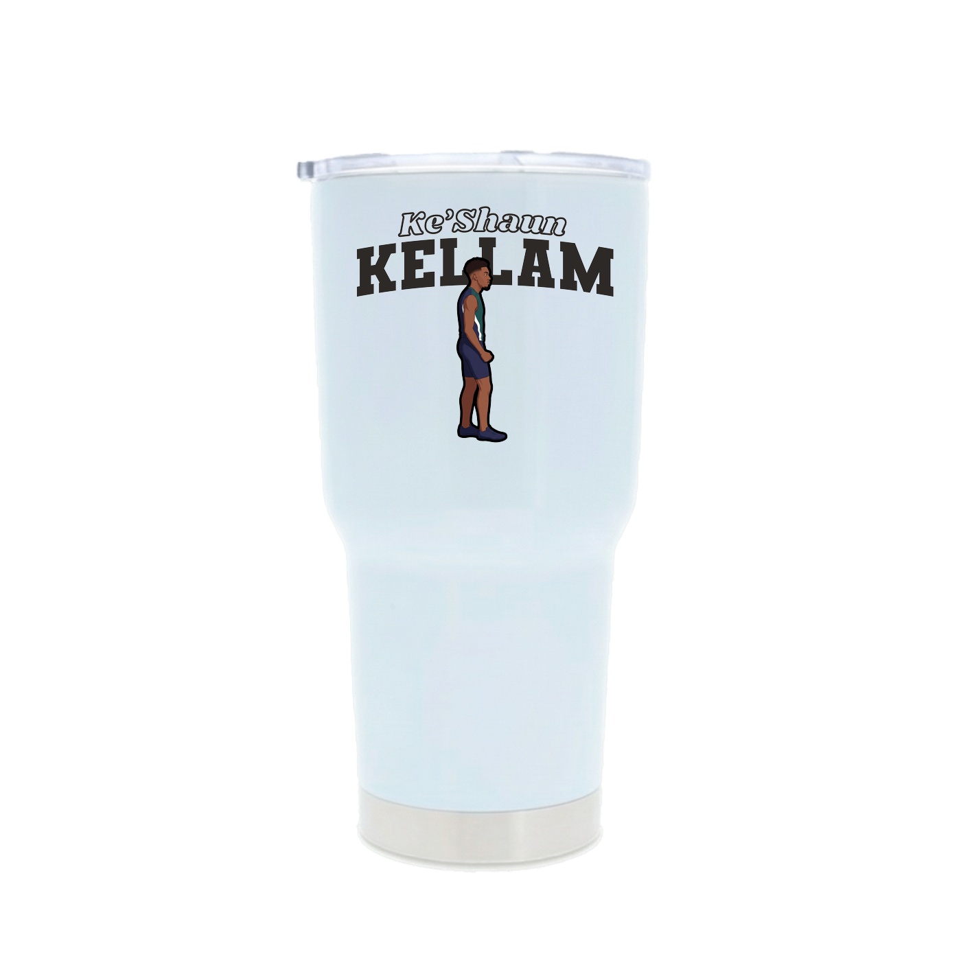 30oz Stainless Steel Tumbler — Name Arch in White