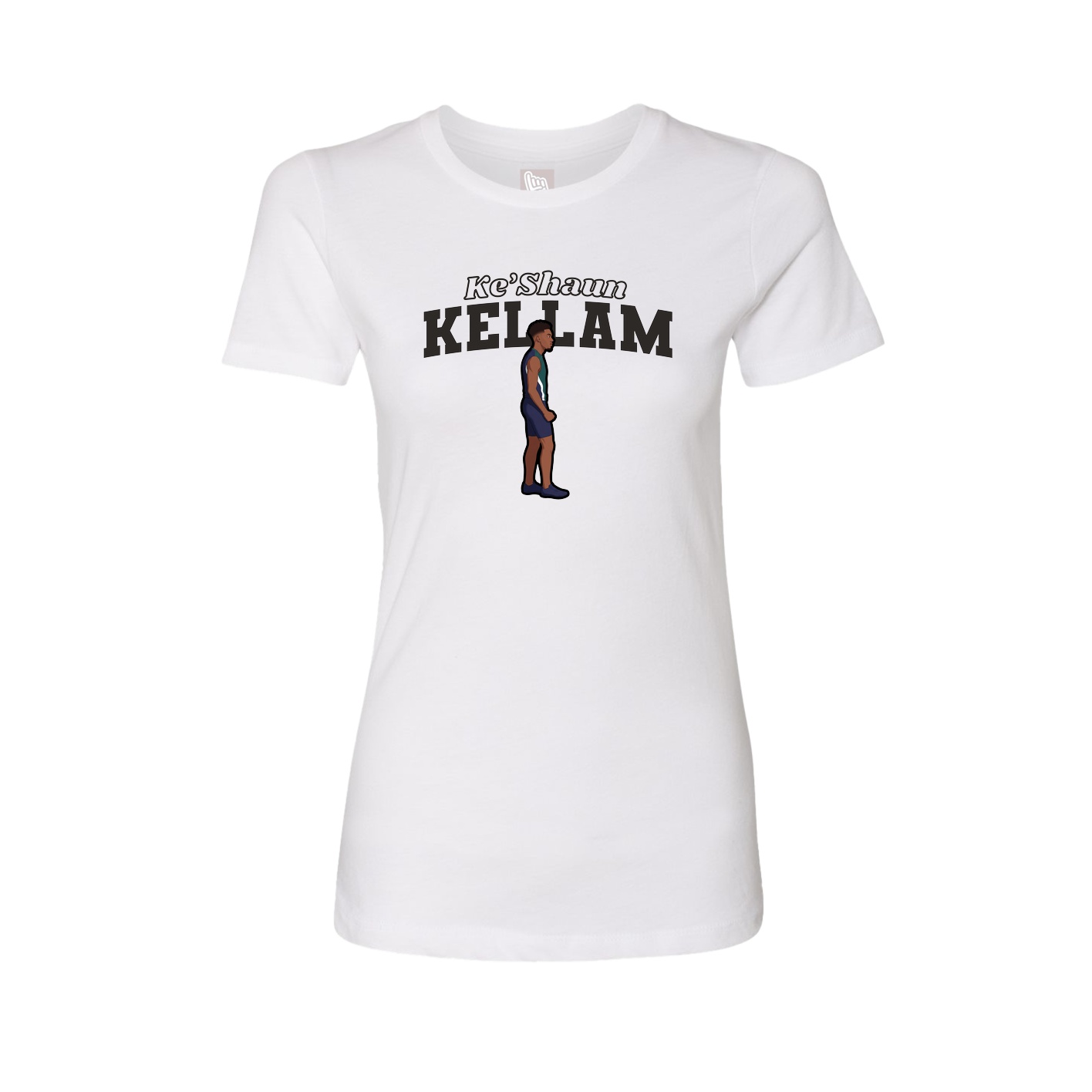 Fitted Women's Tee — Name Arch in White