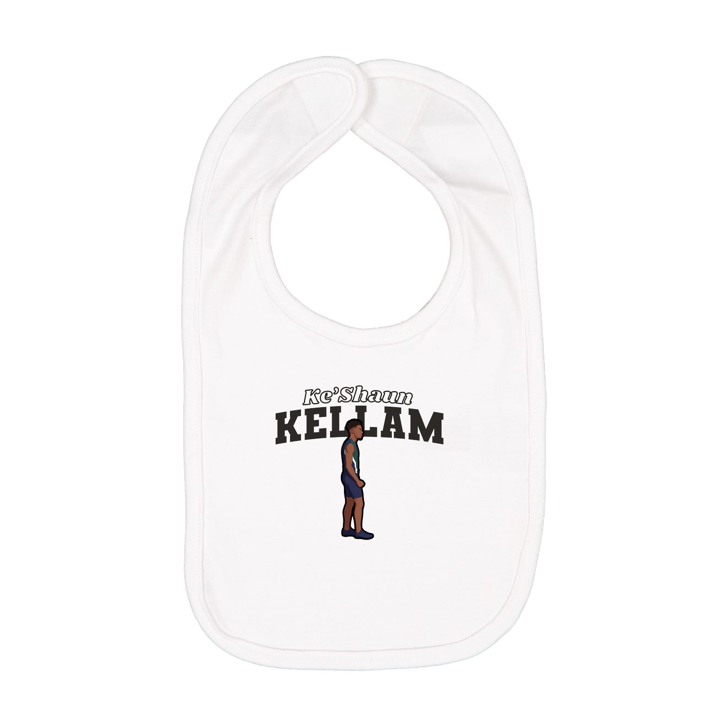 Infant Bib — Name Arch in White