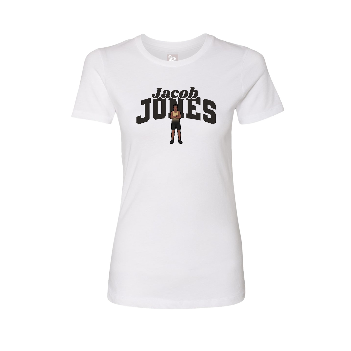 Fitted Women's Tee — Signature Arch in White
