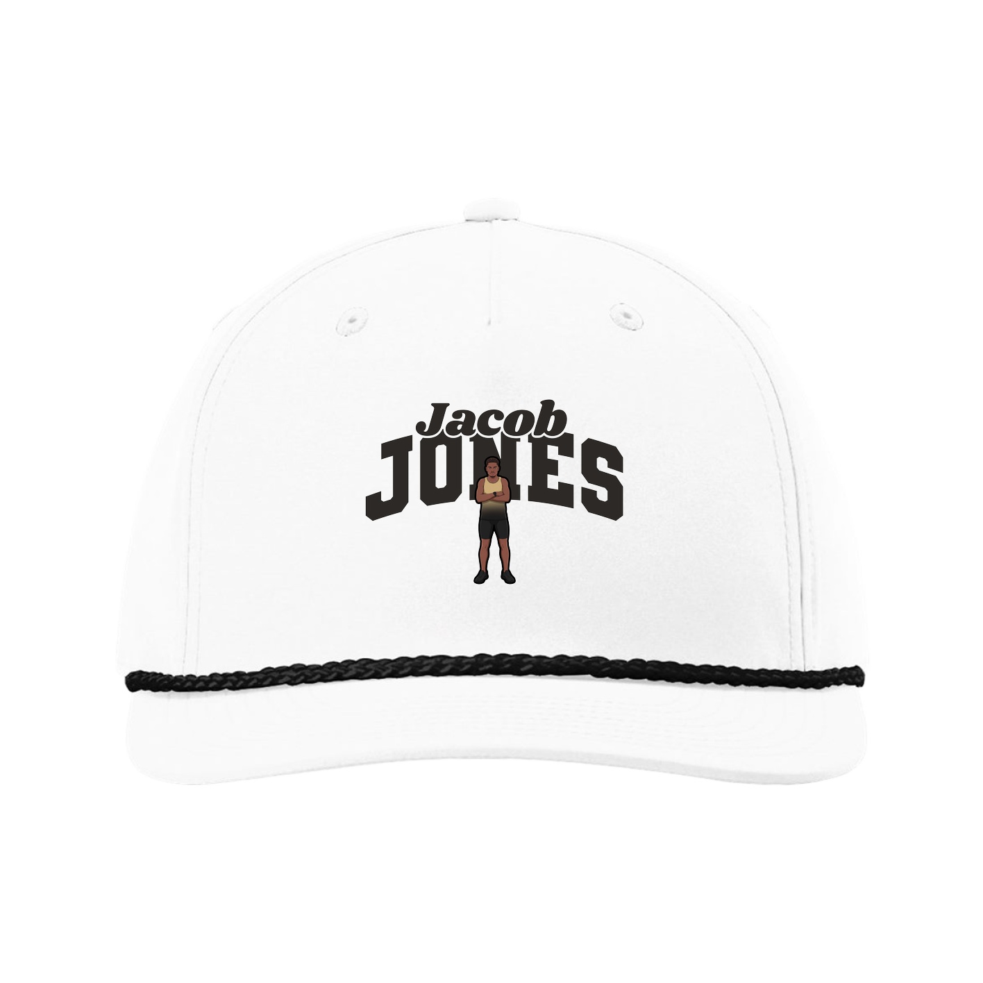 Five-Panel Classic Rope Cap — Signature Arch in White