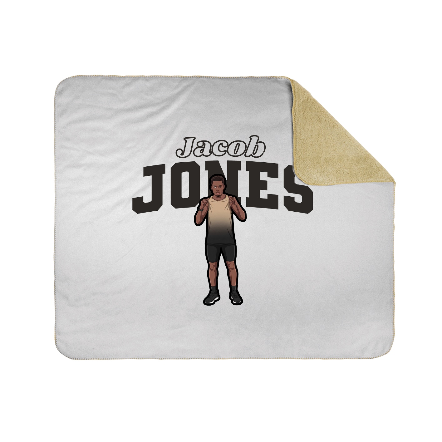 Throw Blanket — Name Arch in White