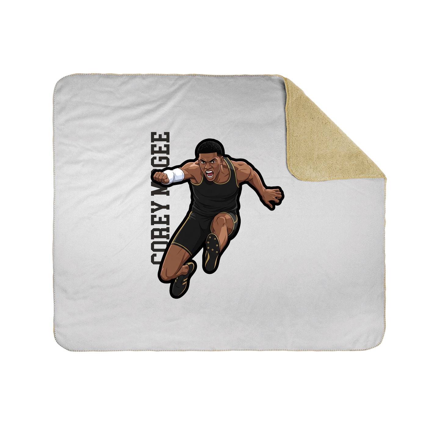 Throw Blanket — Name Vertical in White
