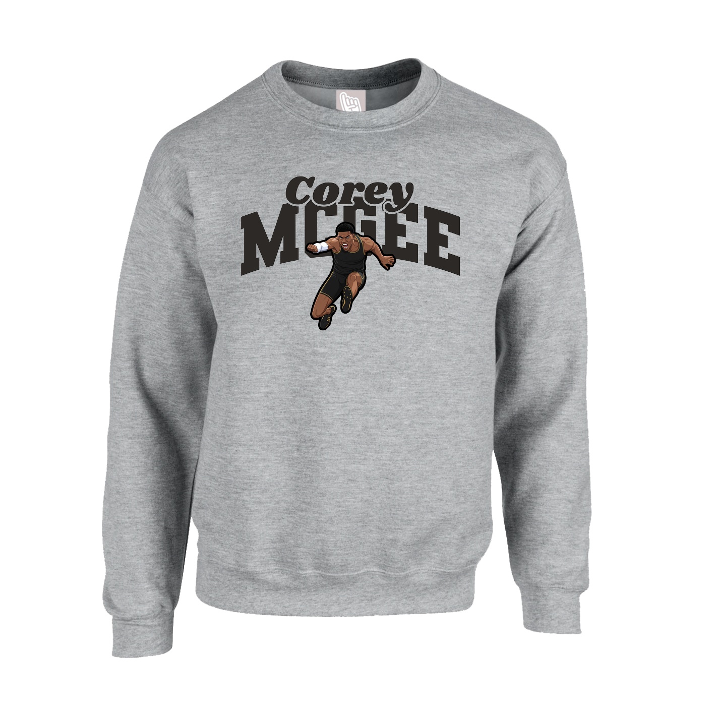 Fleece Crew — Signature Arch in Grey