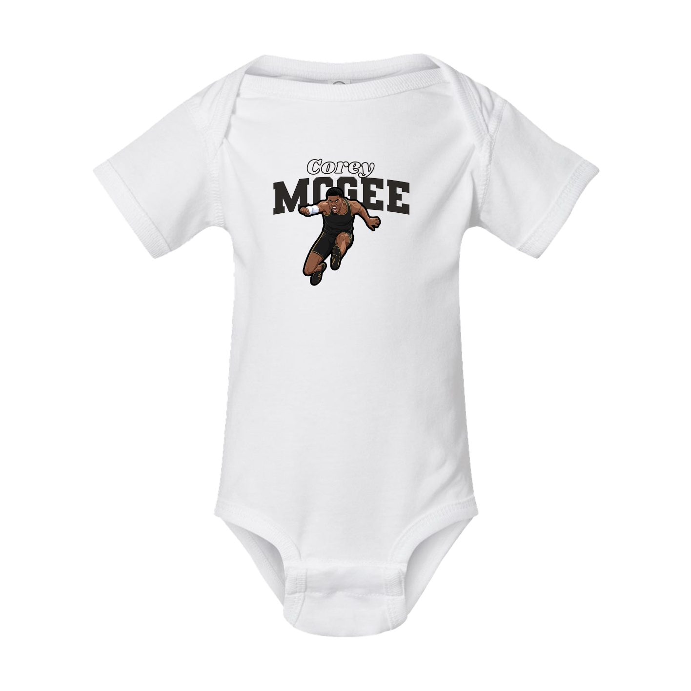 Baby Onesie — Name Arch in White