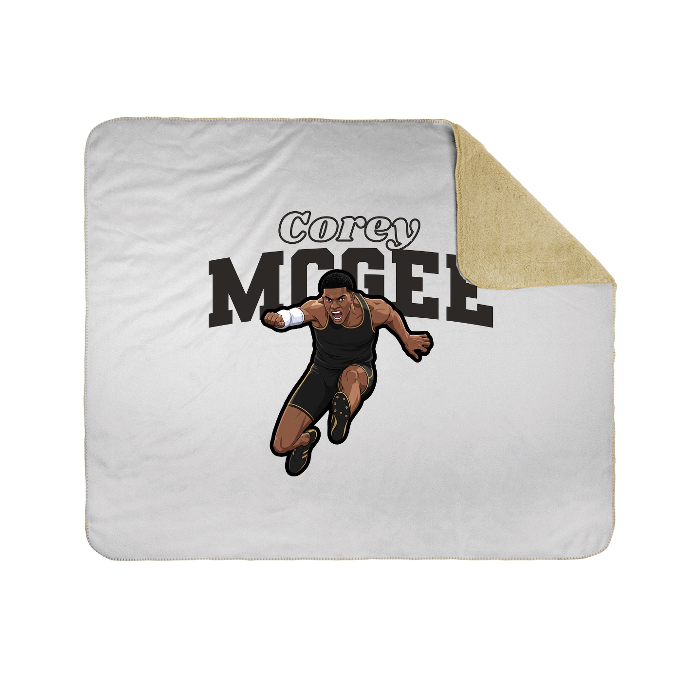 Throw Blanket — Name Arch in White