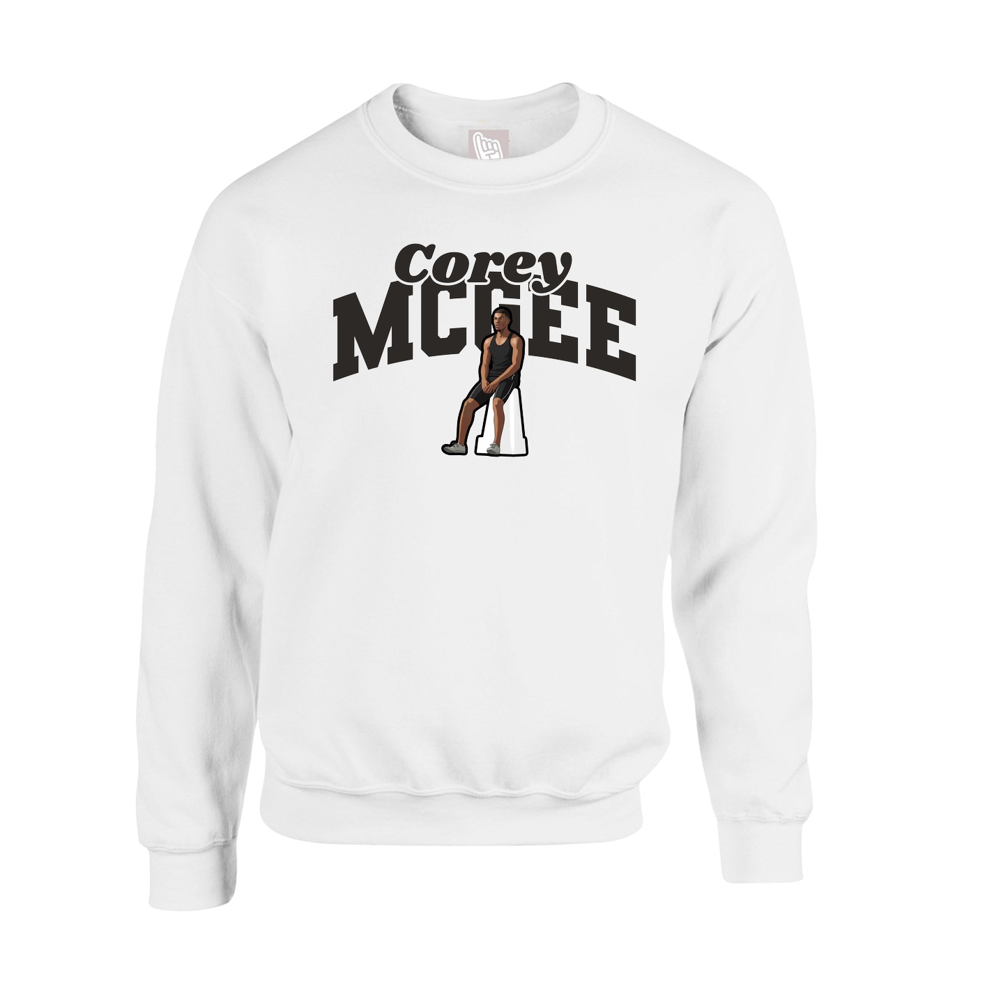 Fleece Crew — Signature Arch in White
