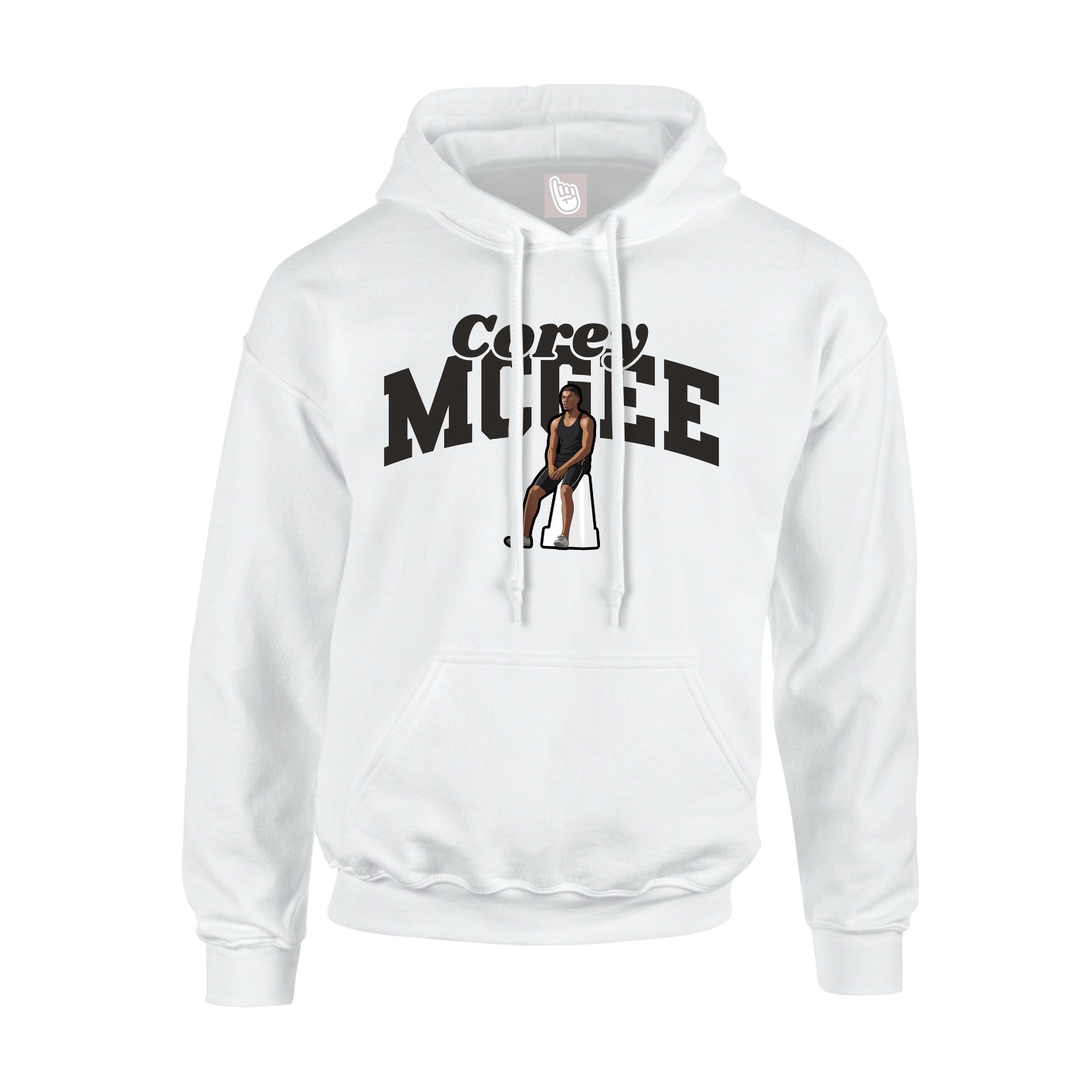Youth Hoodie — Signature Arch in White