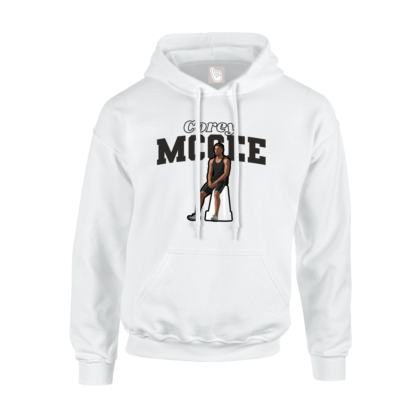 Hoodie — Name Arch in White