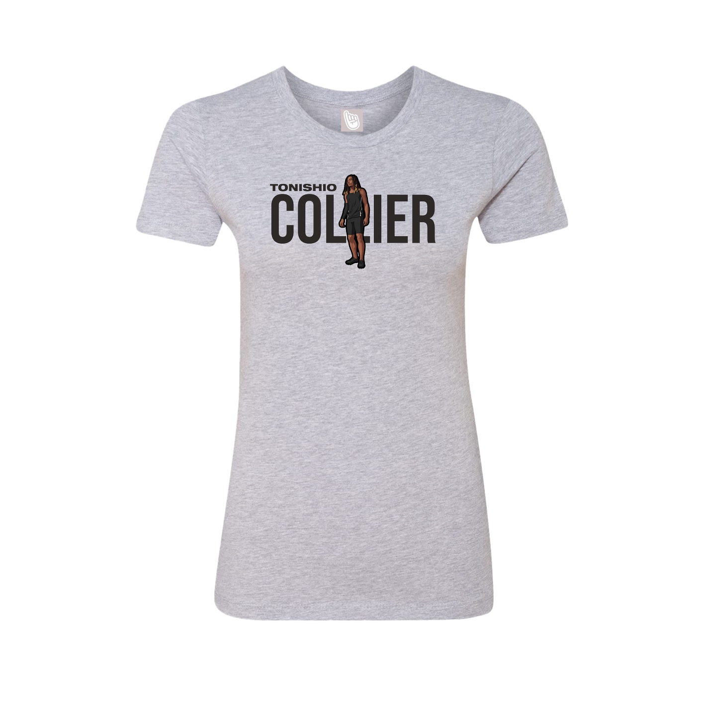 Fitted Women's Tee — Player Name in Grey
