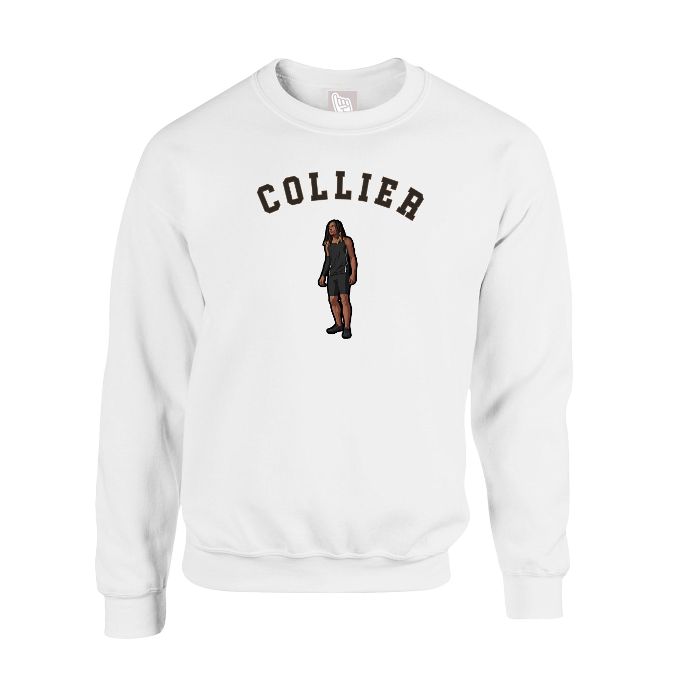 Fleece Crew — Shirsey Arch in White