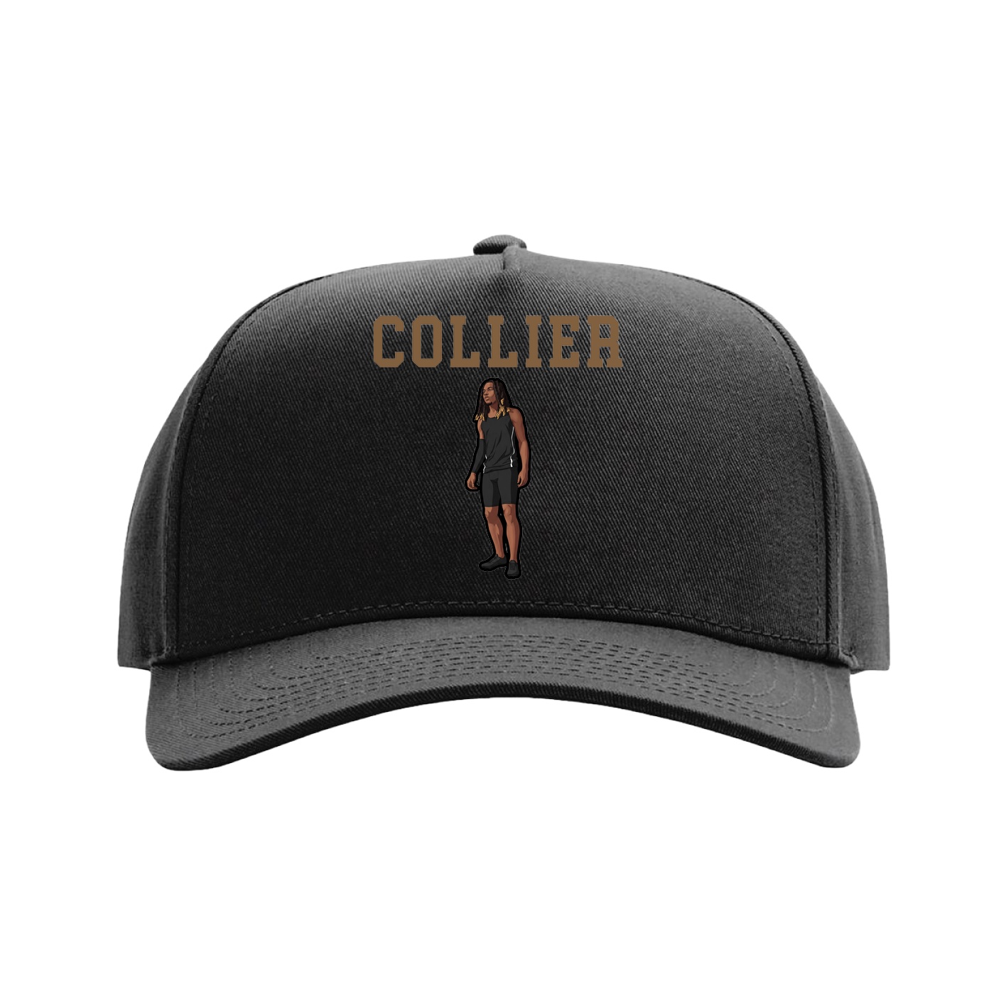 Full Fabric Five-Panel Champ Cap — Shirsey in Black