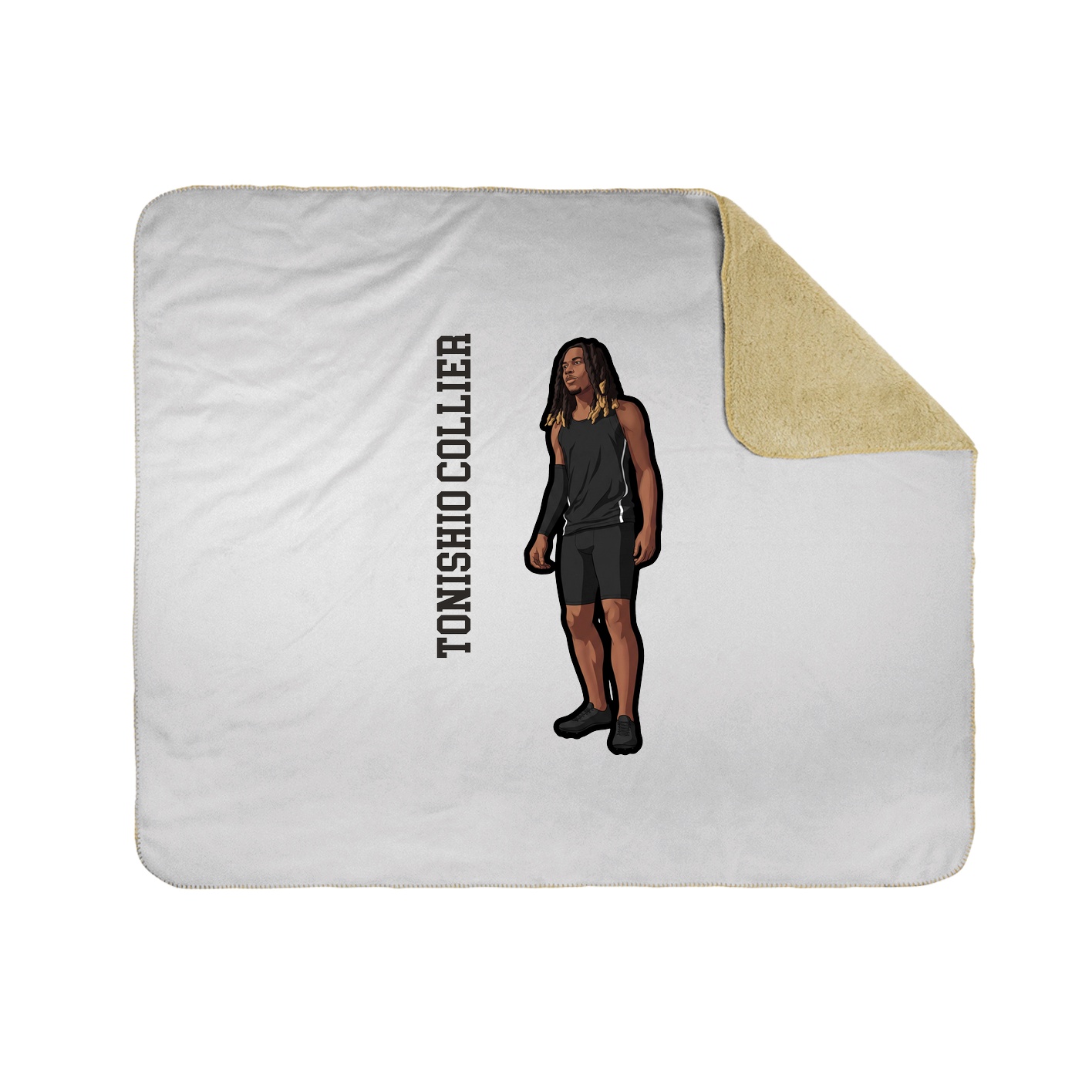 Throw Blanket — Name Vertical in White