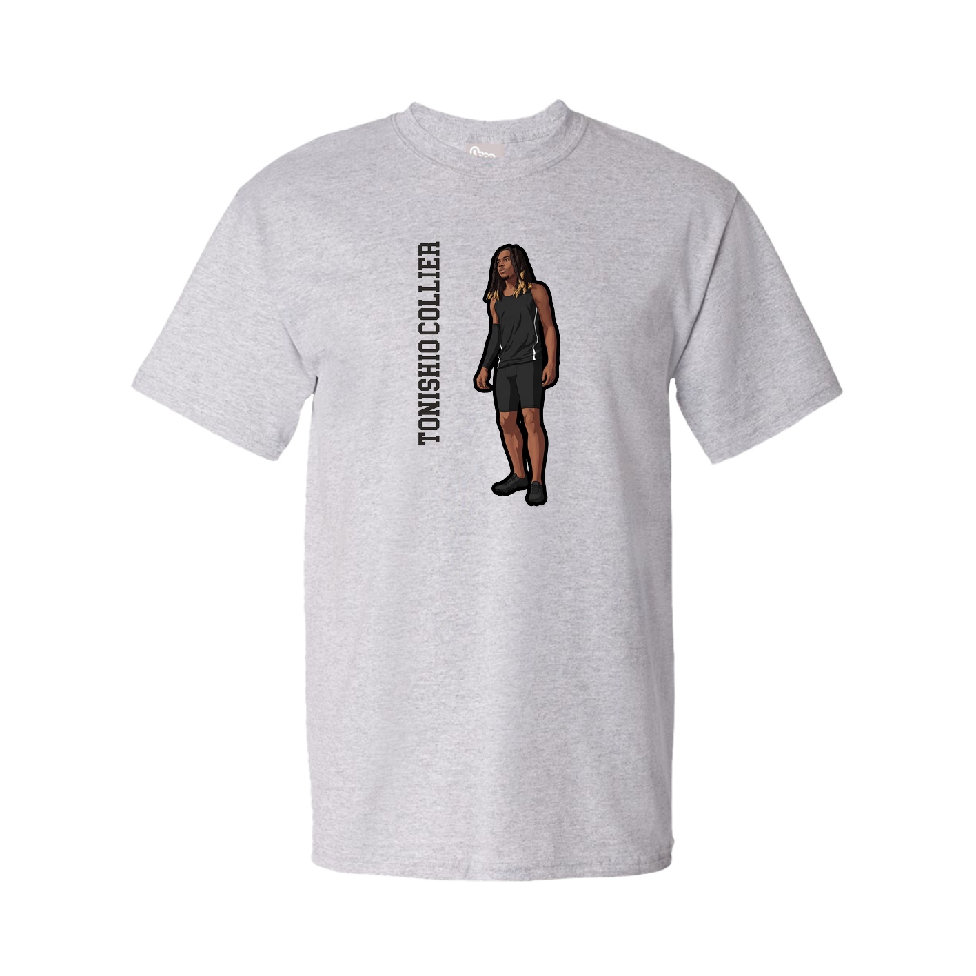 Tee — Name Vertical in Grey