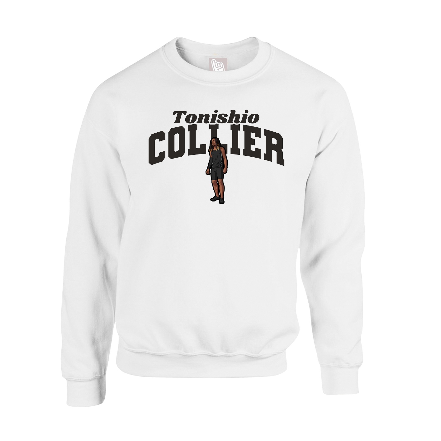 Fleece Crew — Signature Arch in White