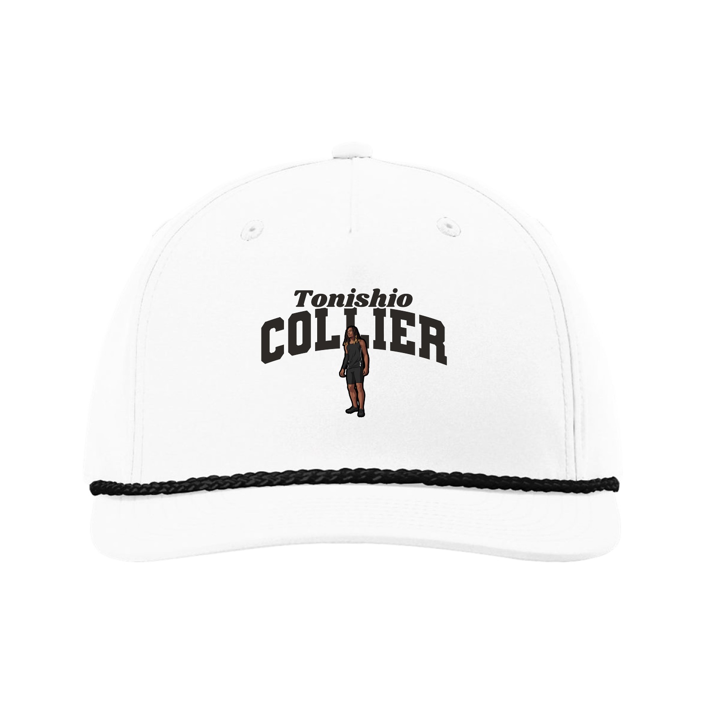 Five-Panel Classic Rope Cap — Signature Arch in White