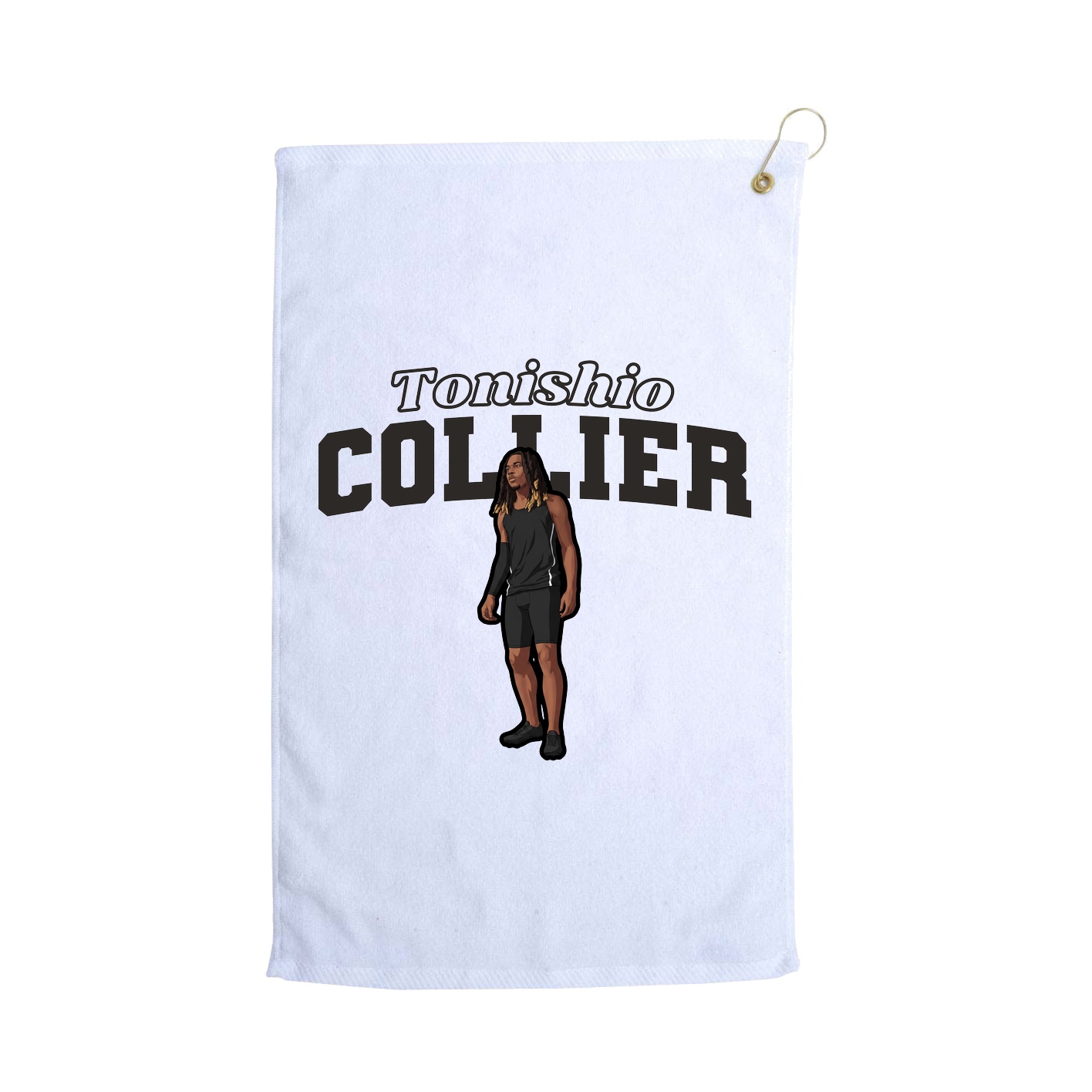 Golf Towel — Name Arch in White