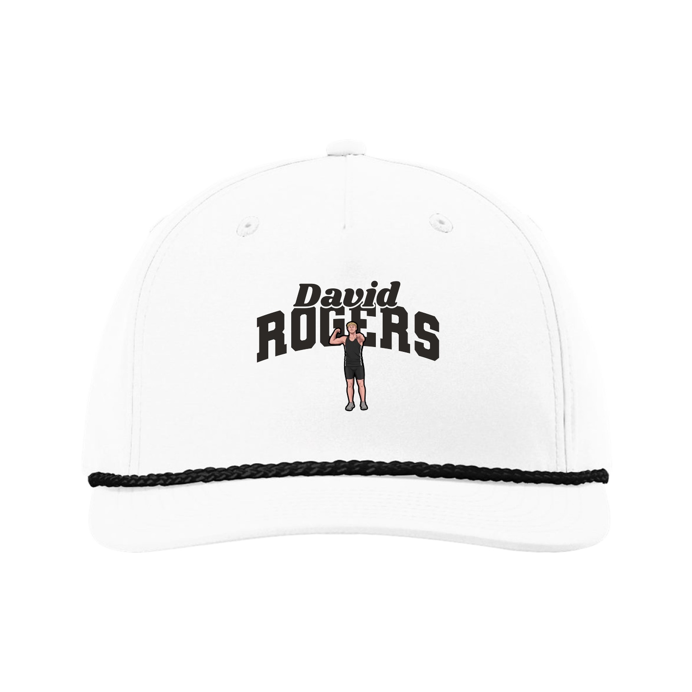 Five-Panel Classic Rope Cap — Signature Arch in White