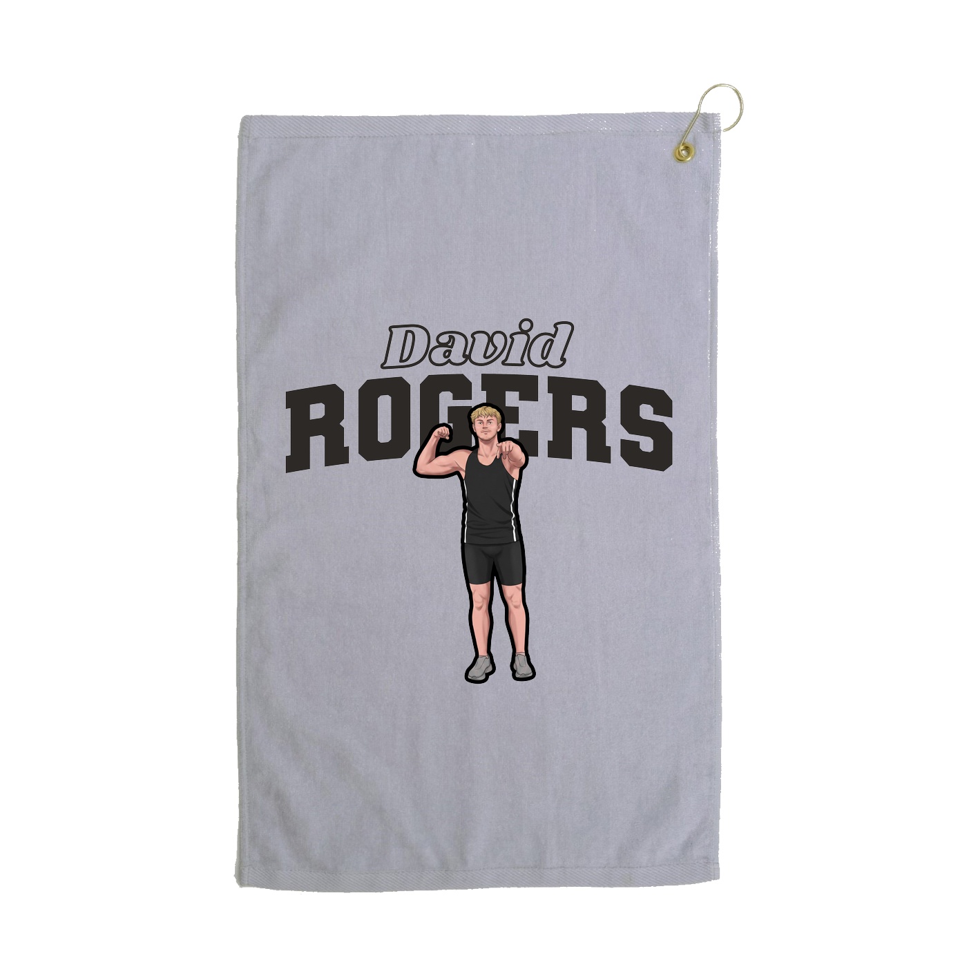 Golf Towel — Name Arch in Grey