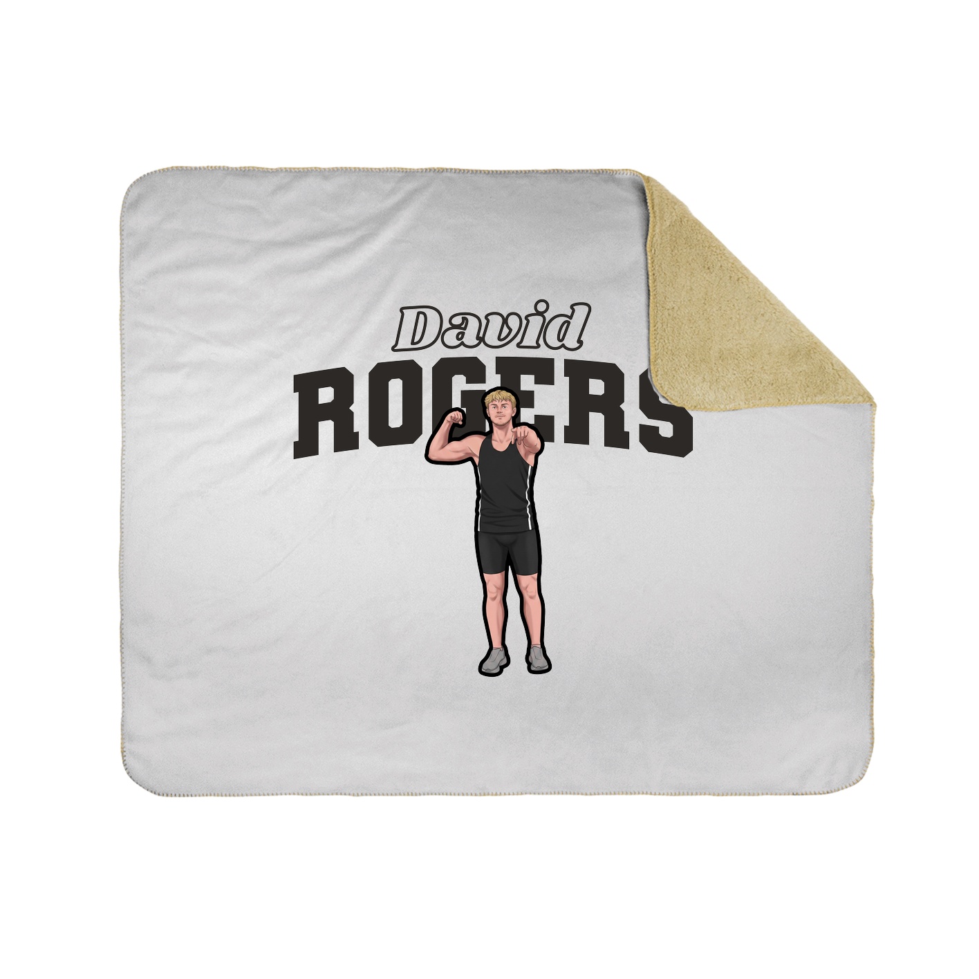 Throw Blanket — Name Arch in White