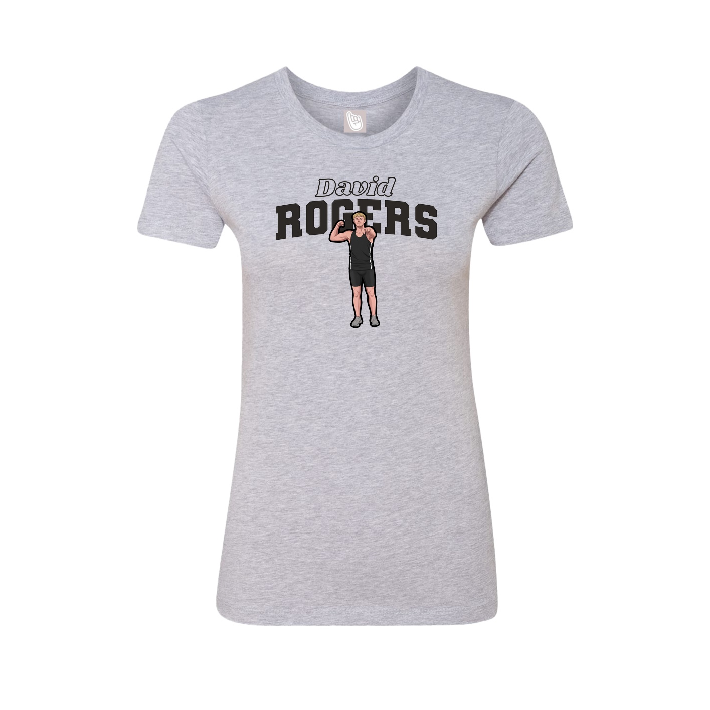 Fitted Women's Tee — Name Arch in Grey