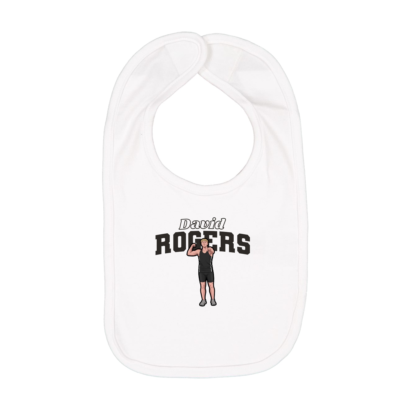 Infant Bib — Name Arch in White