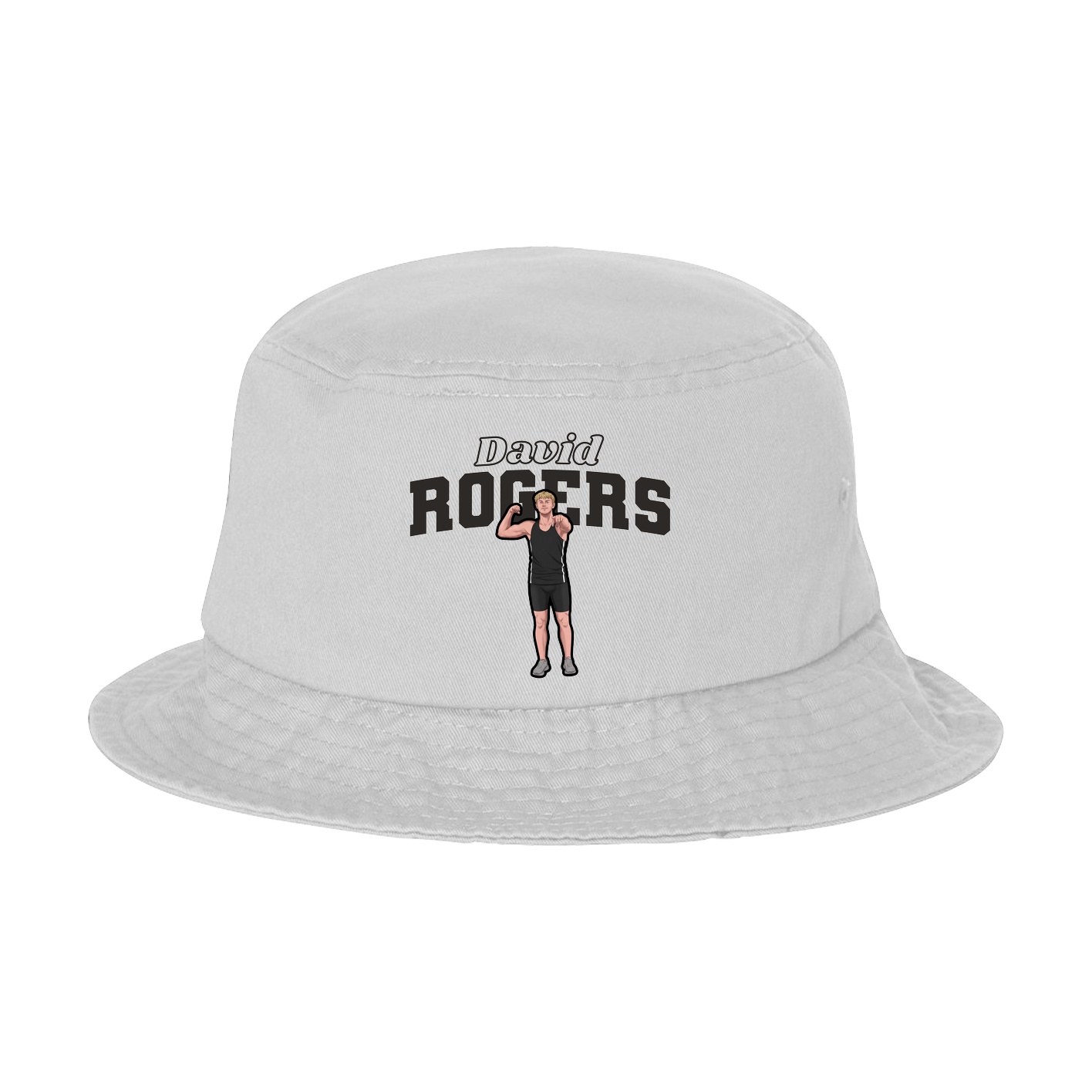 Bucket Cap — Name Arch in White