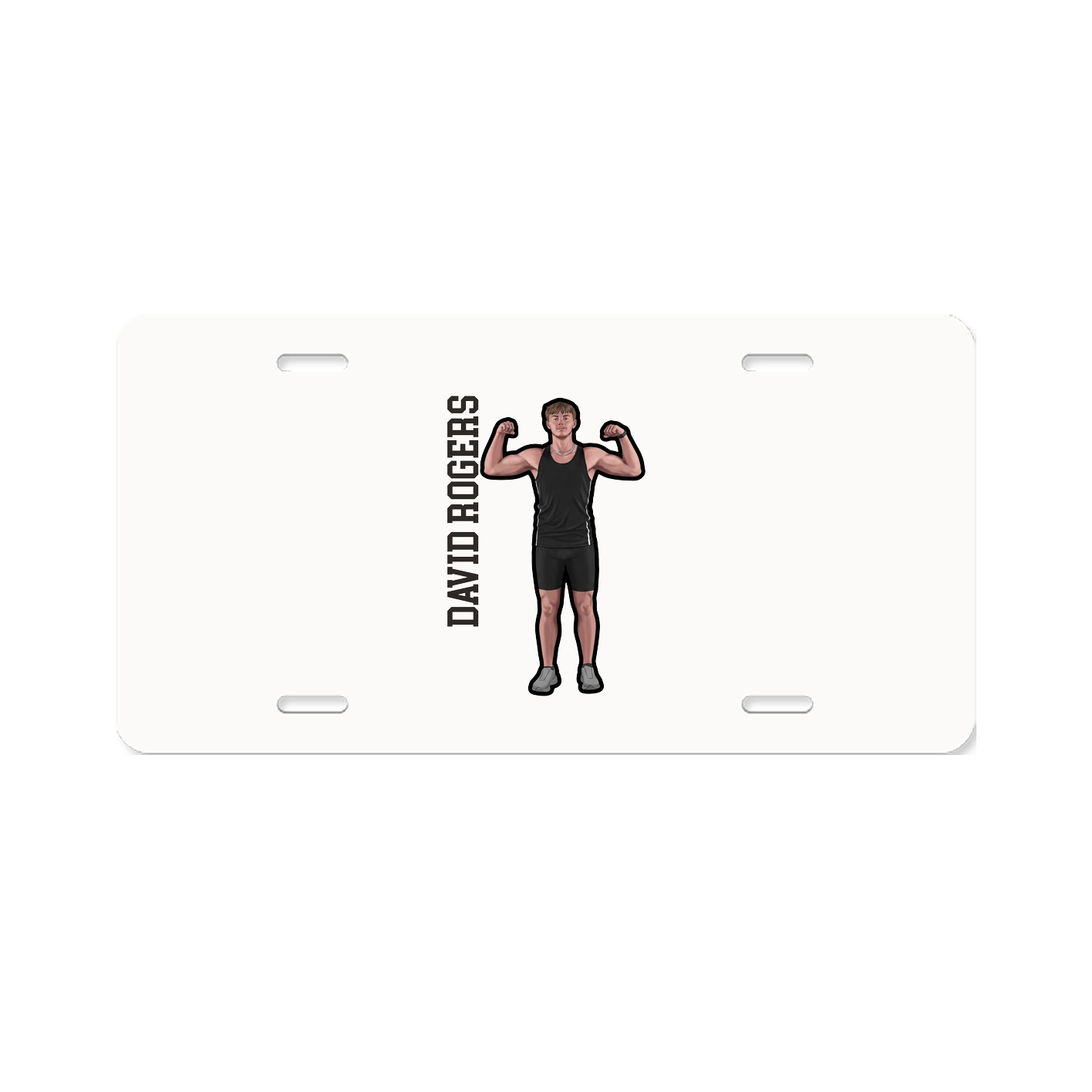 License Plate — Name Vertical in Classic
