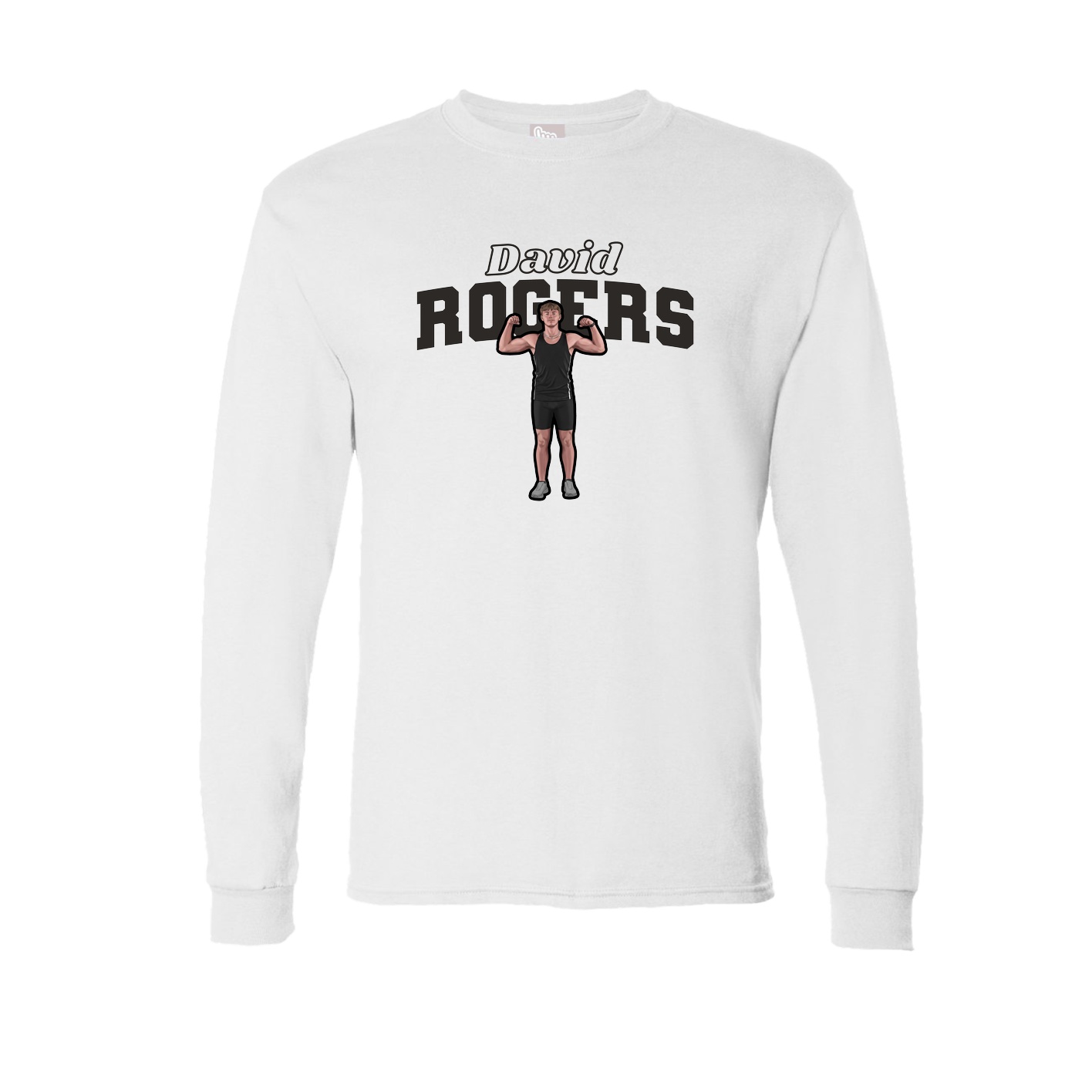 Long Sleeve Tee — Name Arch in White