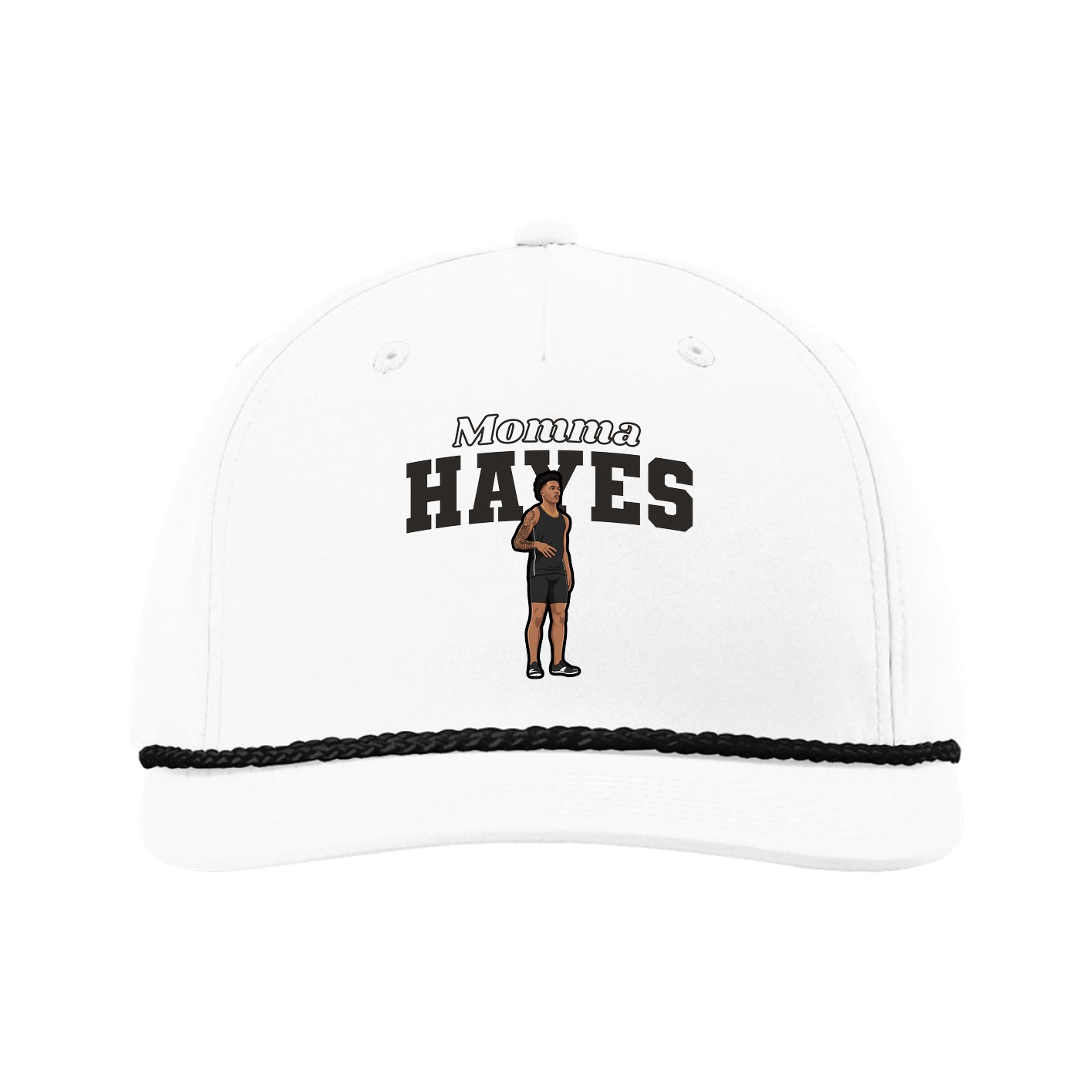 Five-Panel Classic Rope Cap — Mothers Day Block in White