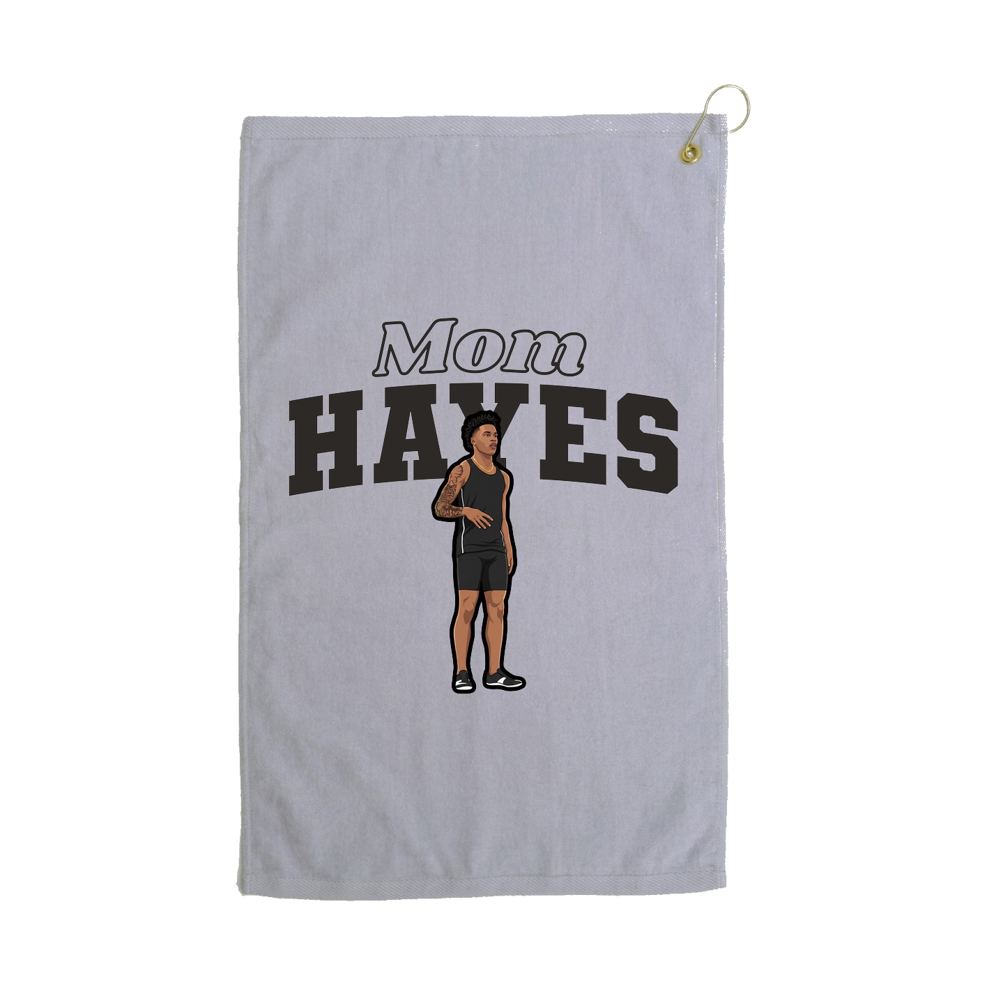 Golf Towel — Mothers Day Block in Grey