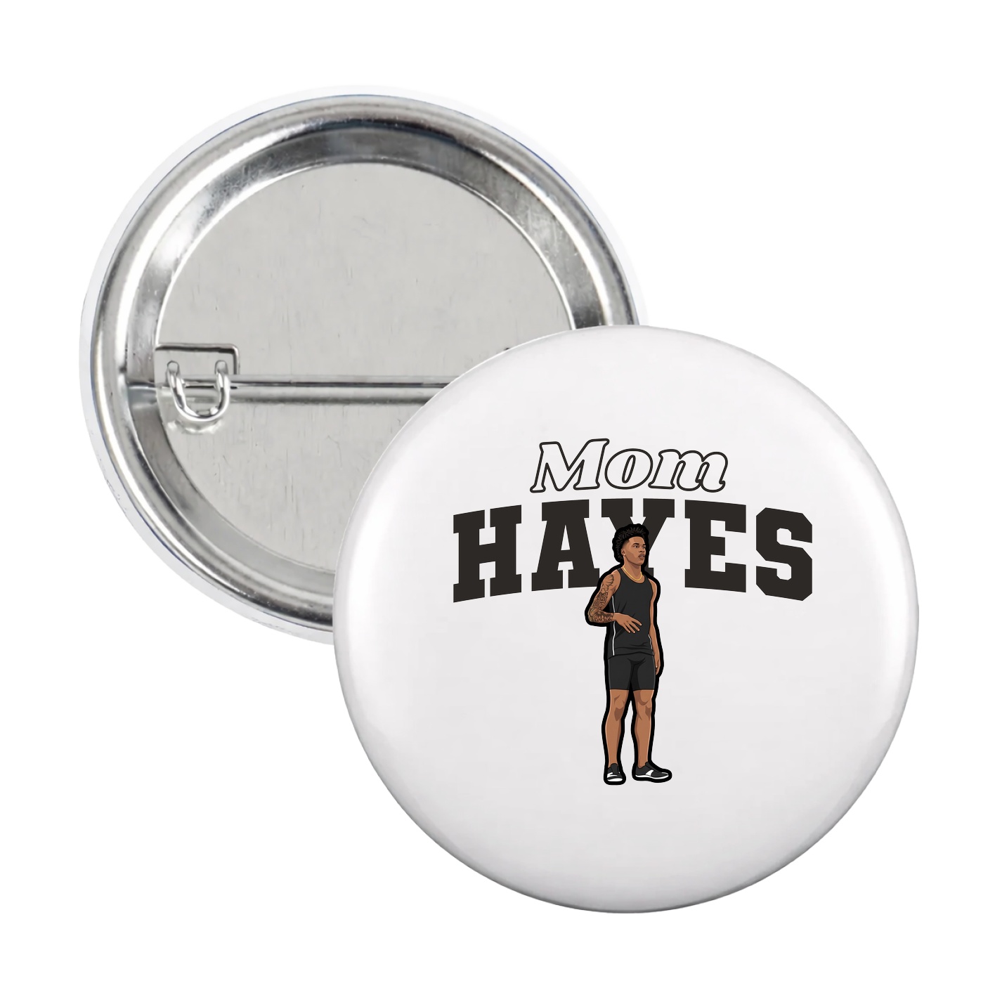 Game Day Button — Mothers Day Block in White