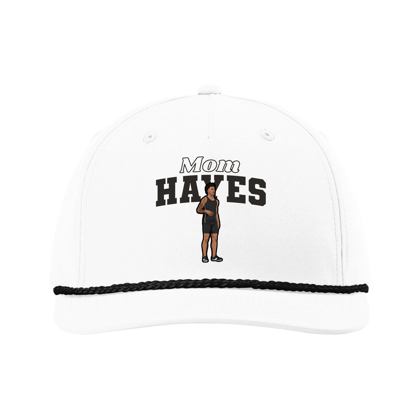 Five-Panel Classic Rope Cap — Mothers Day Block in White
