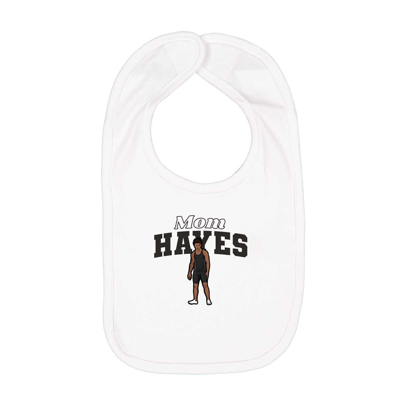 Infant Bib — Mothers Day Block in White