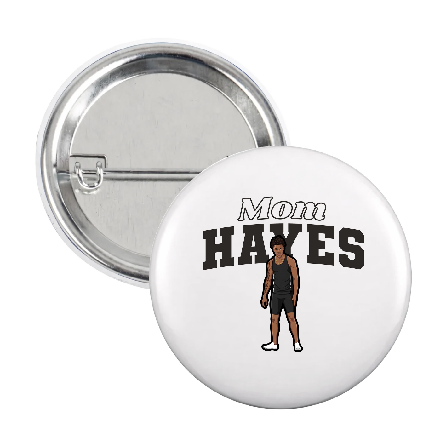 Game Day Button — Mothers Day Block in White
