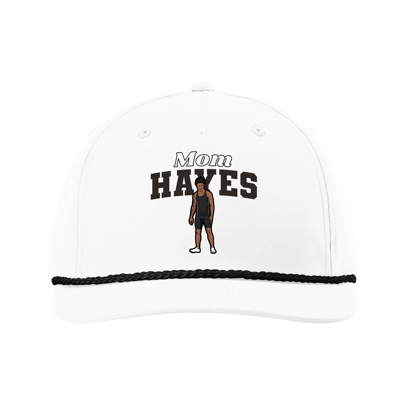 Five-Panel Classic Rope Cap — Mothers Day Block in White