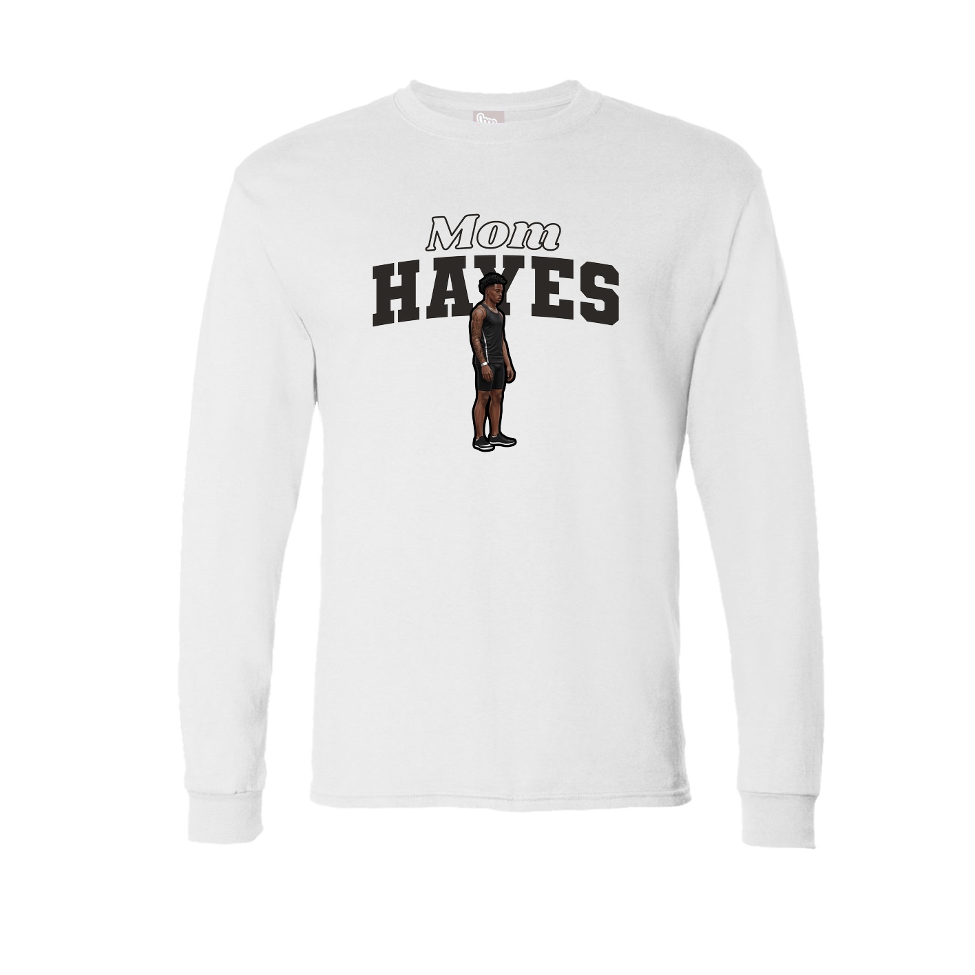 Long Sleeve Tee — Mothers Day Block in White