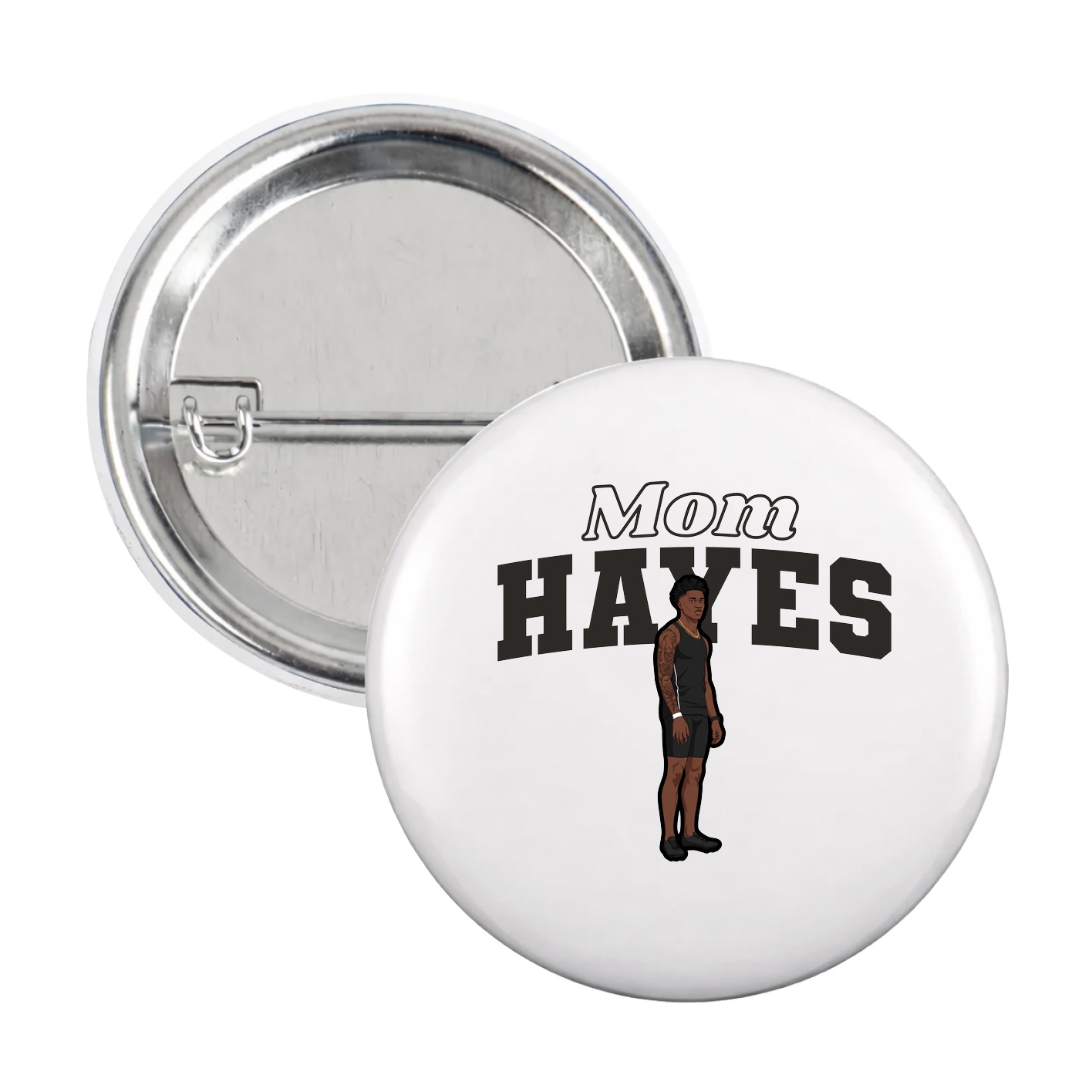 Game Day Button — Mothers Day Block in White