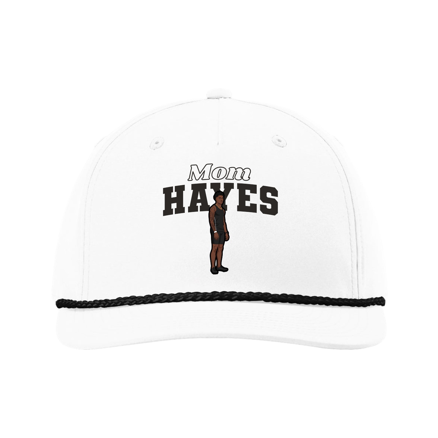 Five-Panel Classic Rope Cap — Mothers Day Block in White