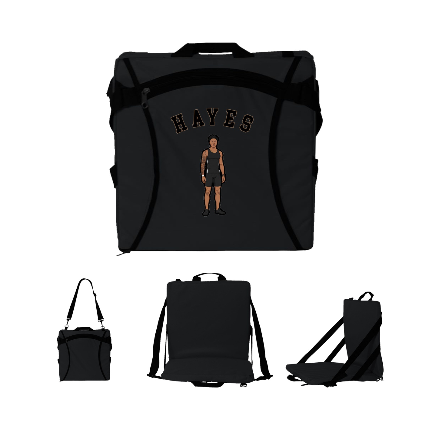Folding Stadium Seat — Shirsey Arch in Black