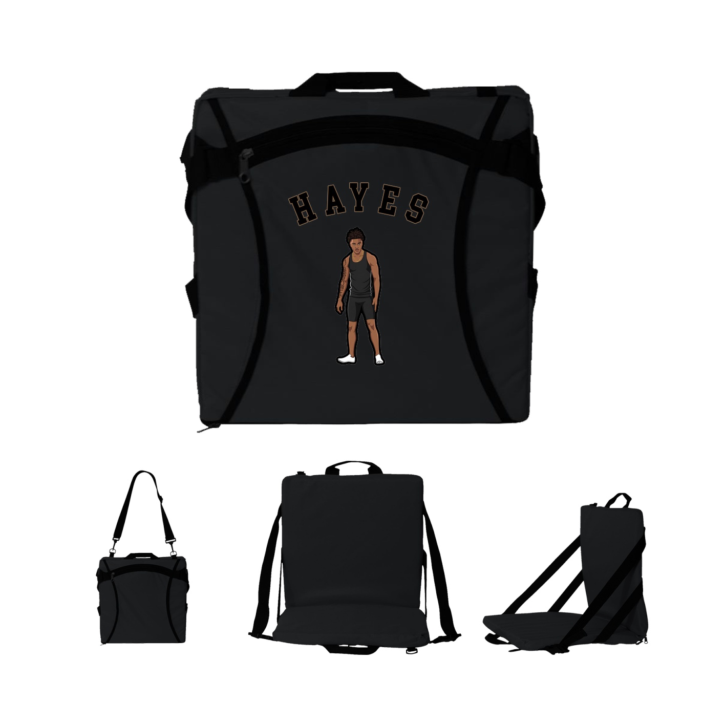 Folding Stadium Seat — Shirsey Arch in Black