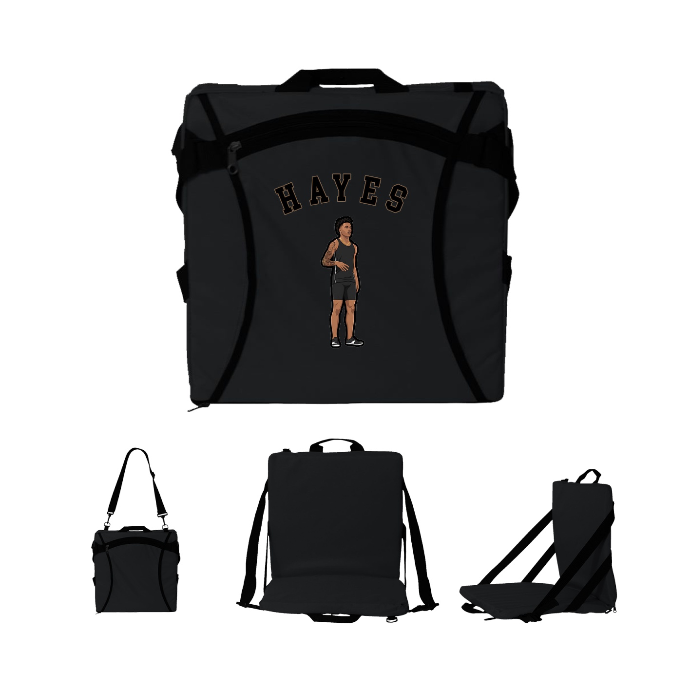 Folding Stadium Seat — Shirsey Arch in Black