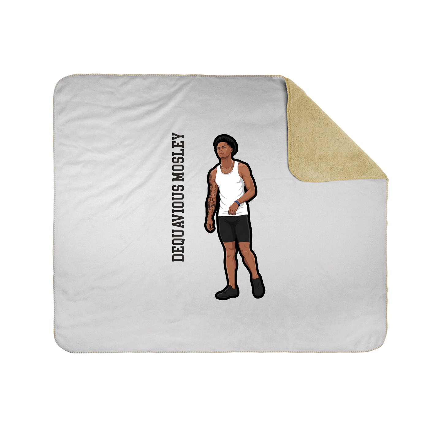 Throw Blanket — Name Vertical in White