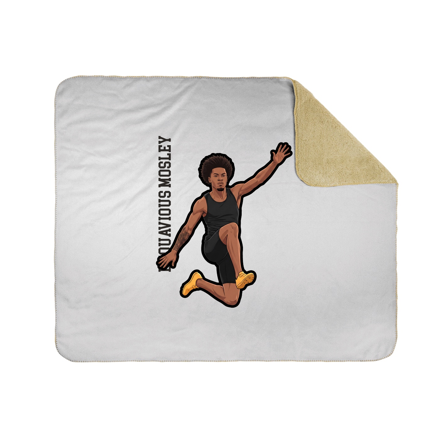 Throw Blanket — Name Vertical in White